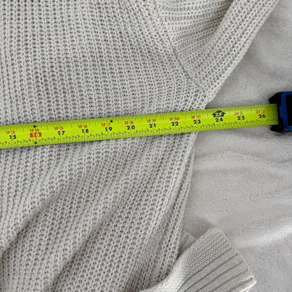 Womens Open Front Knit Cardigan W/ Pockets Beige Long Sleeve Soft Comfort - Picture 5 of 7